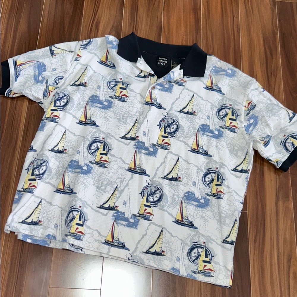 XLG / XL Cotton Traders Sport 100% cotton sailboat shirt